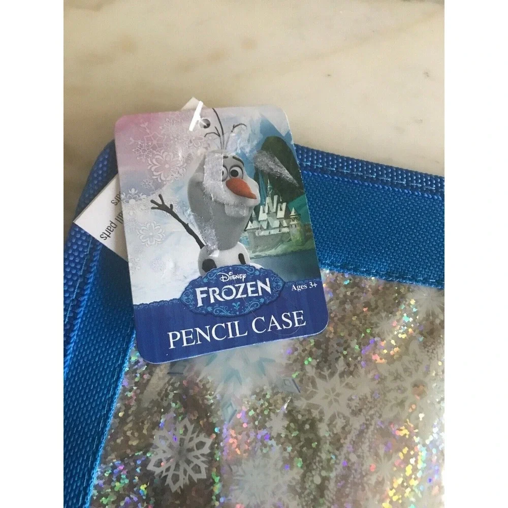 Disney Frozen Olaf Pencil Case With Glittery Snowflake Design & 3-Ring Holes